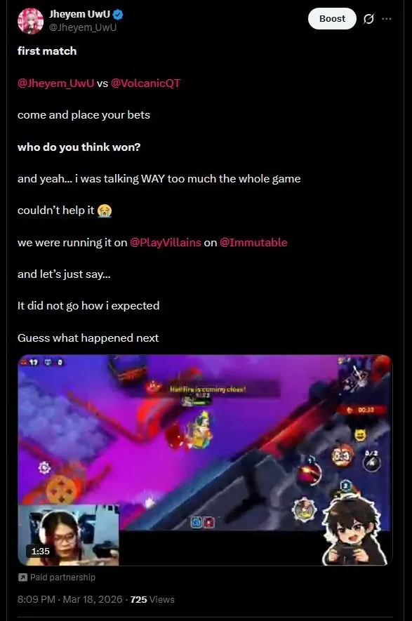 PlayVillains first match post